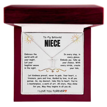 To My Beloved Niece - Zodiac Symbol Necklace - Gift Set - SLDDL0023 - Sunshine Letters Co